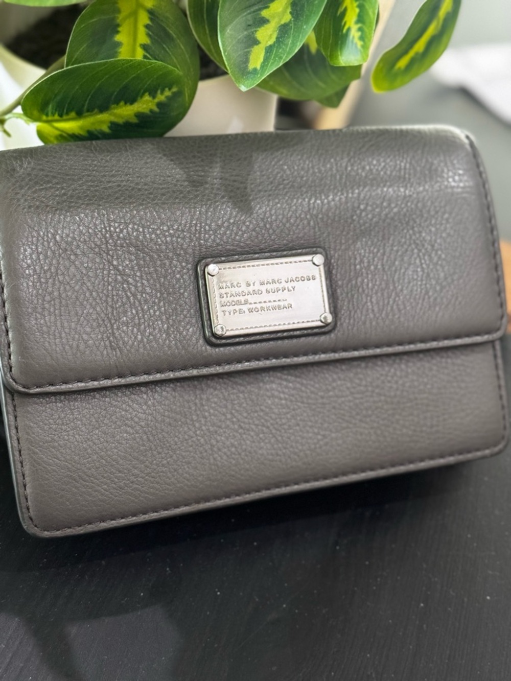 Vintage Marc by Marc Jacobs Charcoal Gray Pebbled Leather Camera Crossbody Bag